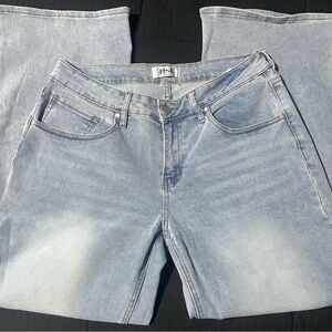 RISE Supply Co. Low Rise Flare Jeans - Light Wash